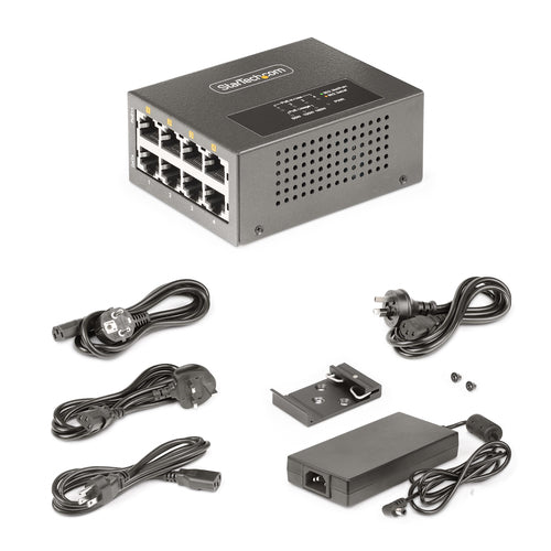 StarTech.com AS445C 4-Port Multi-Gigabit PoE++ Injektor – 160 W Leistungsbudget
