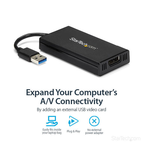 USB 3.0 to DisplayPort Adapter 4K 30Hz DisplayLink Certified