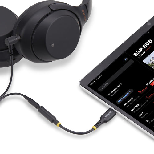 USB-C to 3.5mm TRRS Headphone Adapter 32-bit DAC Black 5in