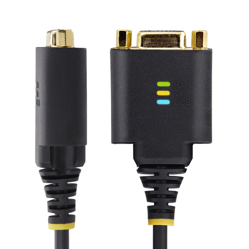 USB to Null Modem Serial Adapter Cable 1ft FTDI COM Retention DB9