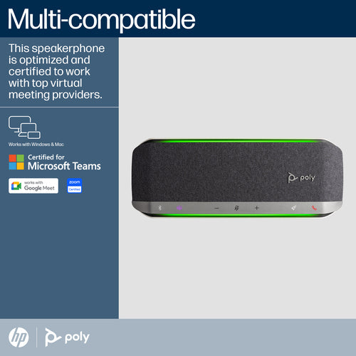 HP Poly Sync 40+ USB-A USB-C Bluetooth-Freisprechlösung Microsoft Teams Certified 55dB